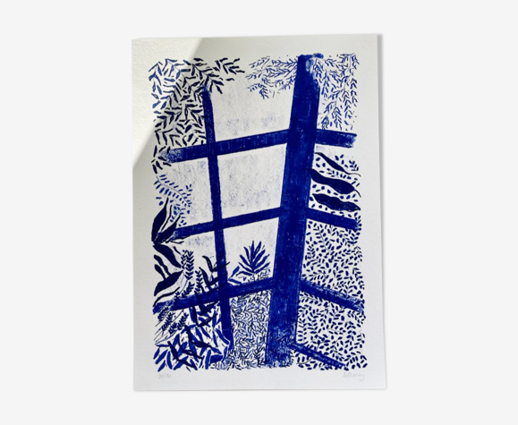 Blue Botanical Print