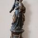 Ancient polychrome wooden sculpture representing the Virgin and Child, from
