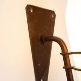 Large outdoor lamp made from metal and opal glass