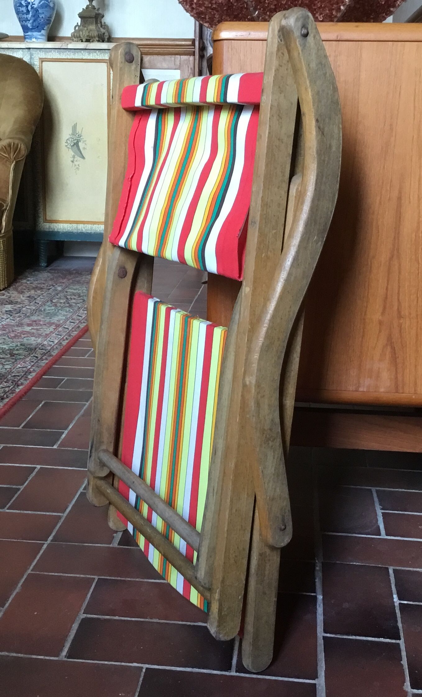 Fauteuil jardin pliant vintage