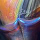 Iridescent glass paste vase signed JP Mateus 1995