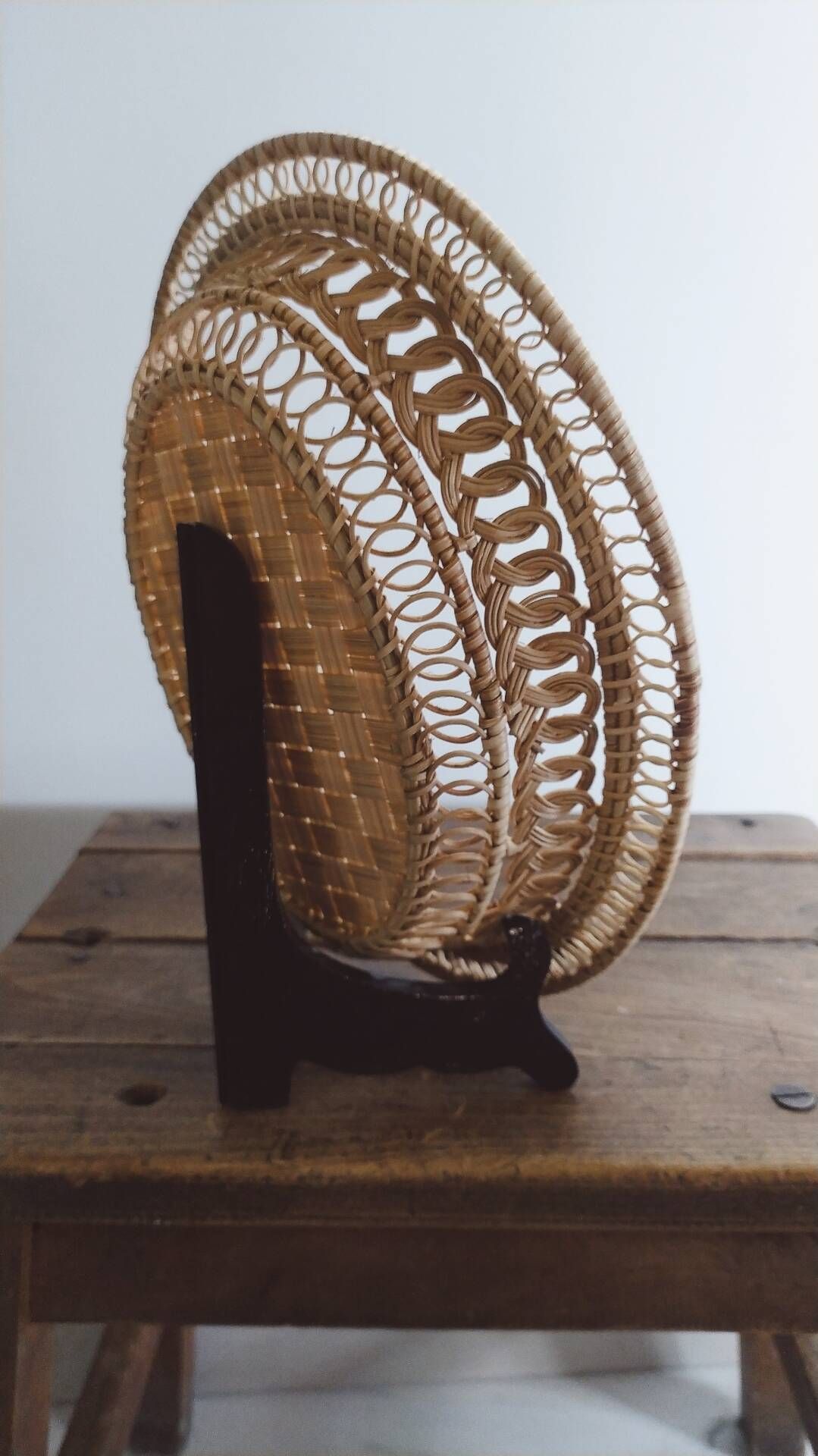 Corbeille en osier tressé • Vintage