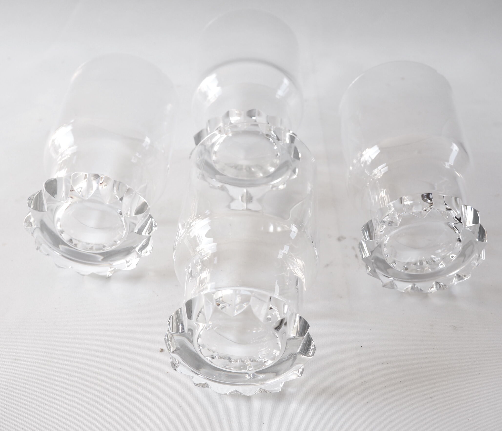 4 high crystal whisky glasses