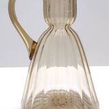 Straw-Colored Glass Pitcher Vase Ascribable to Vittorio Zecchin, Italy