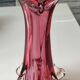 Vase Murano Chambord par Fratelli Toso. Forme florale.En verre d Art soufflé rouge grenat. Haut 28 cm