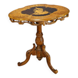 Edelweiss marquetry side table Brienz Switzerland 1900