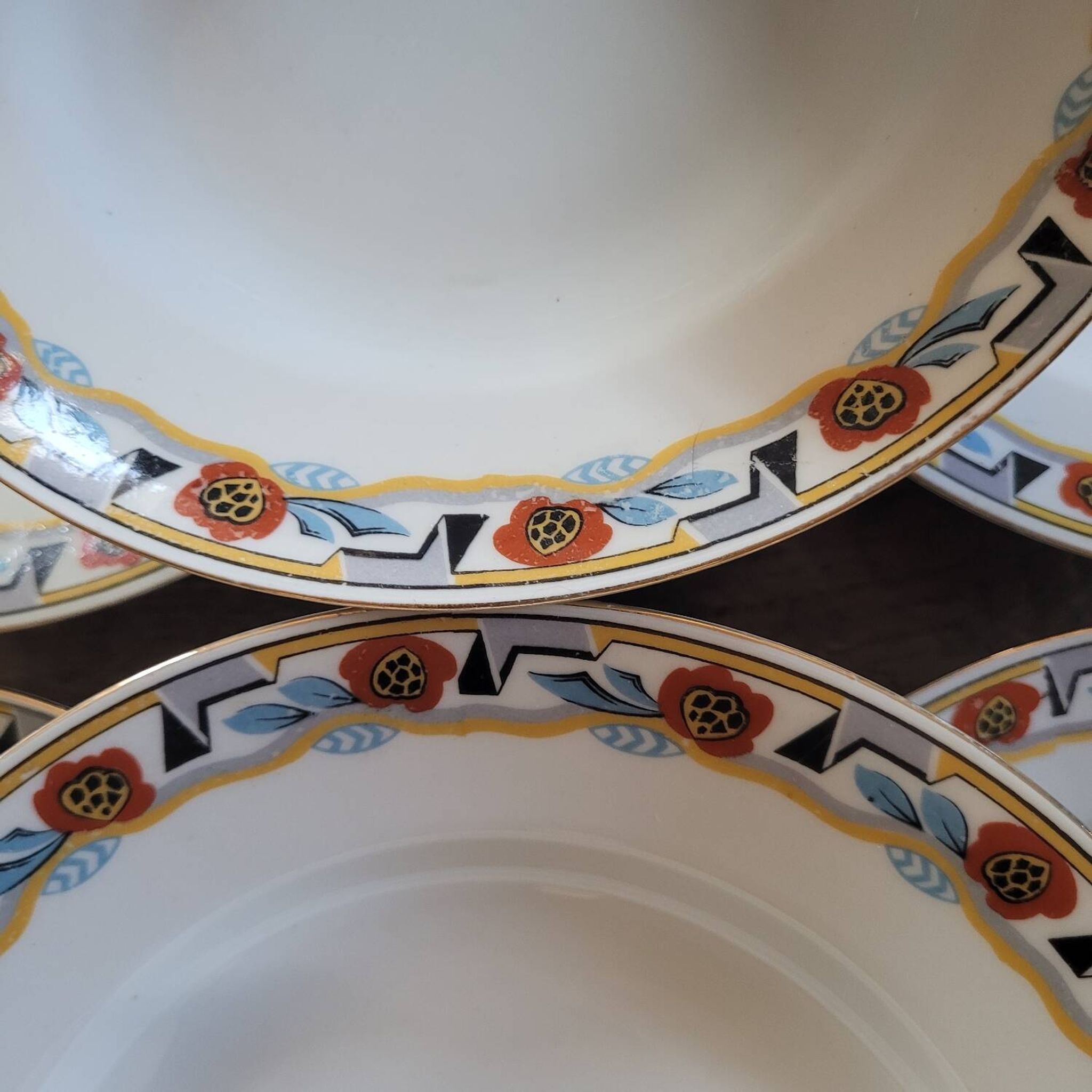 10 Art Deco deep plates MLV France