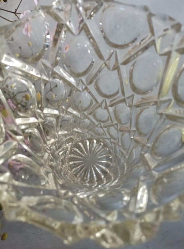 Four bohemian crystal vases