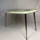 Vintage coffee table legs compass & wooden top marble effect 1970/1980