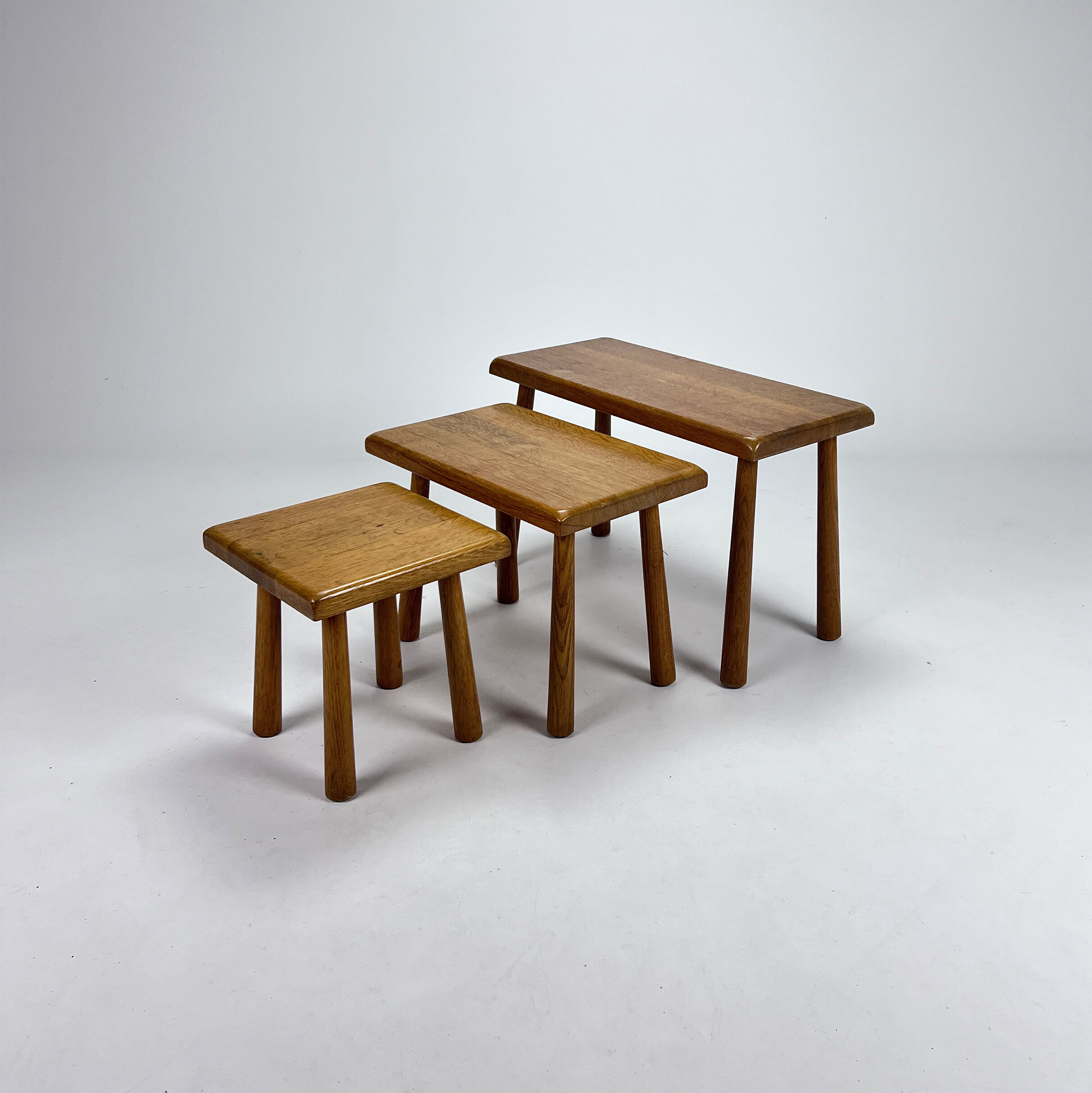 Modernist oak nesting tables, 1960s