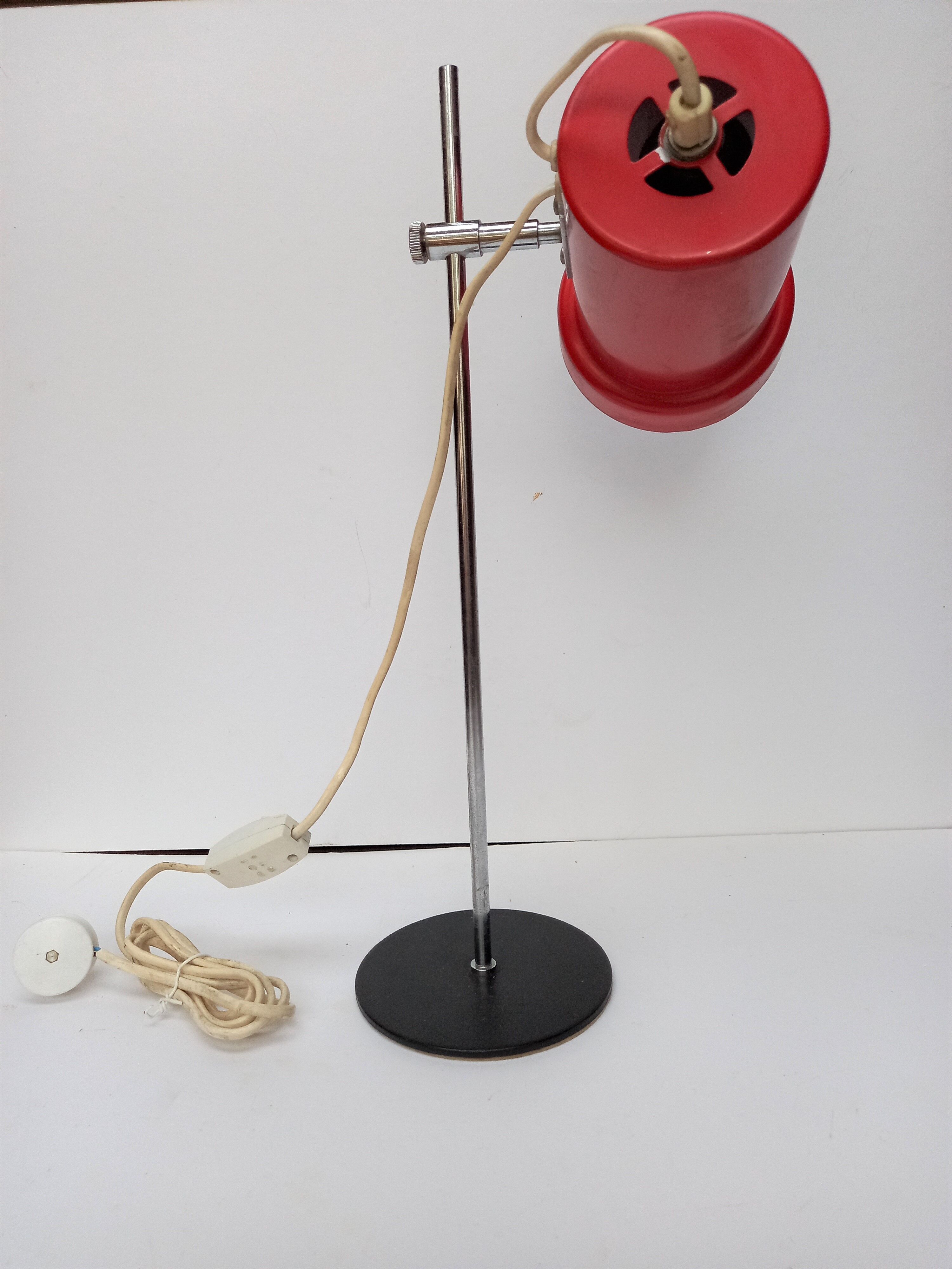 Vintage adjustable desk lamp red