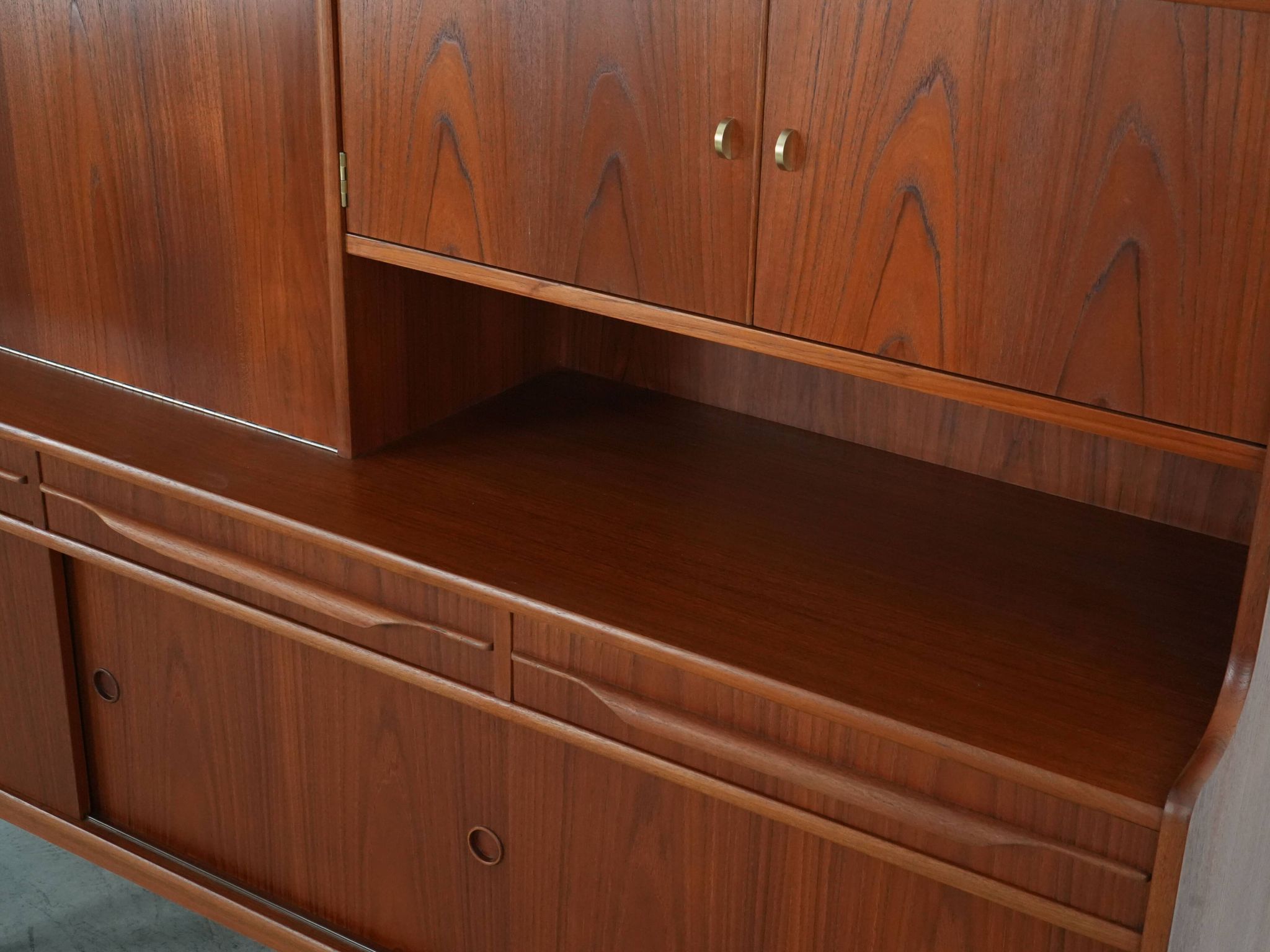 Teak highboard, Danish design, 1960s, production: Denmark