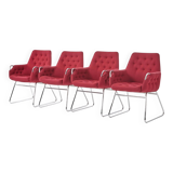 Red "Mirja" armchairs by Bruno Mathsson for Bruno Mathsson International, set of 4, 2003.