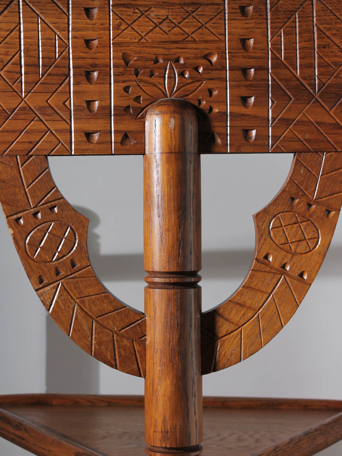 Swedish Carved Oak Monk Chair, 1930s