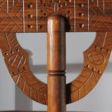 Swedish Carved Oak Monk Chair, 1930s