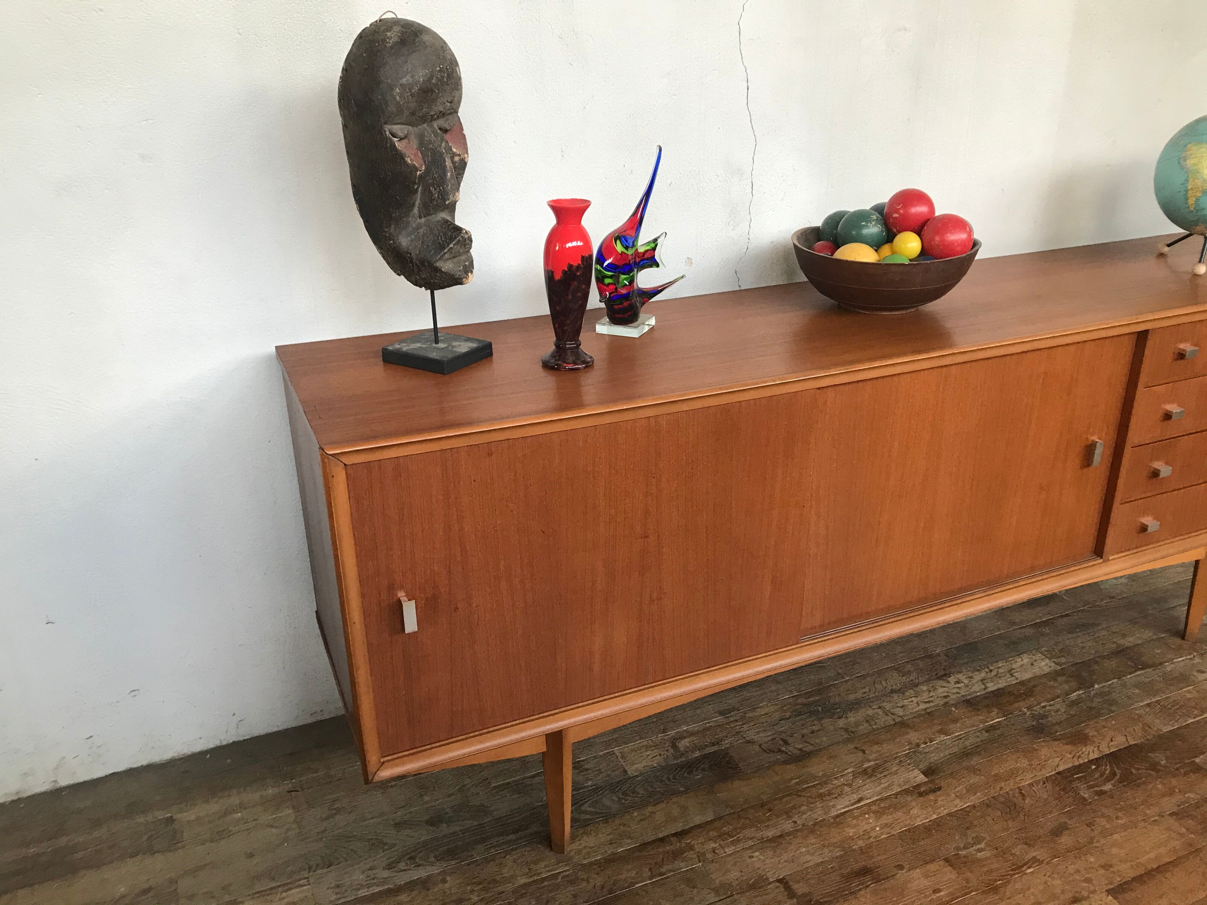 Scandinavian enfilade, 1950 design, vintage teak