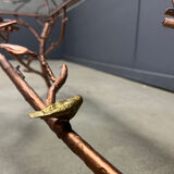 Vintage hand crafted wrought iron tree branches cocktail table, 1970s