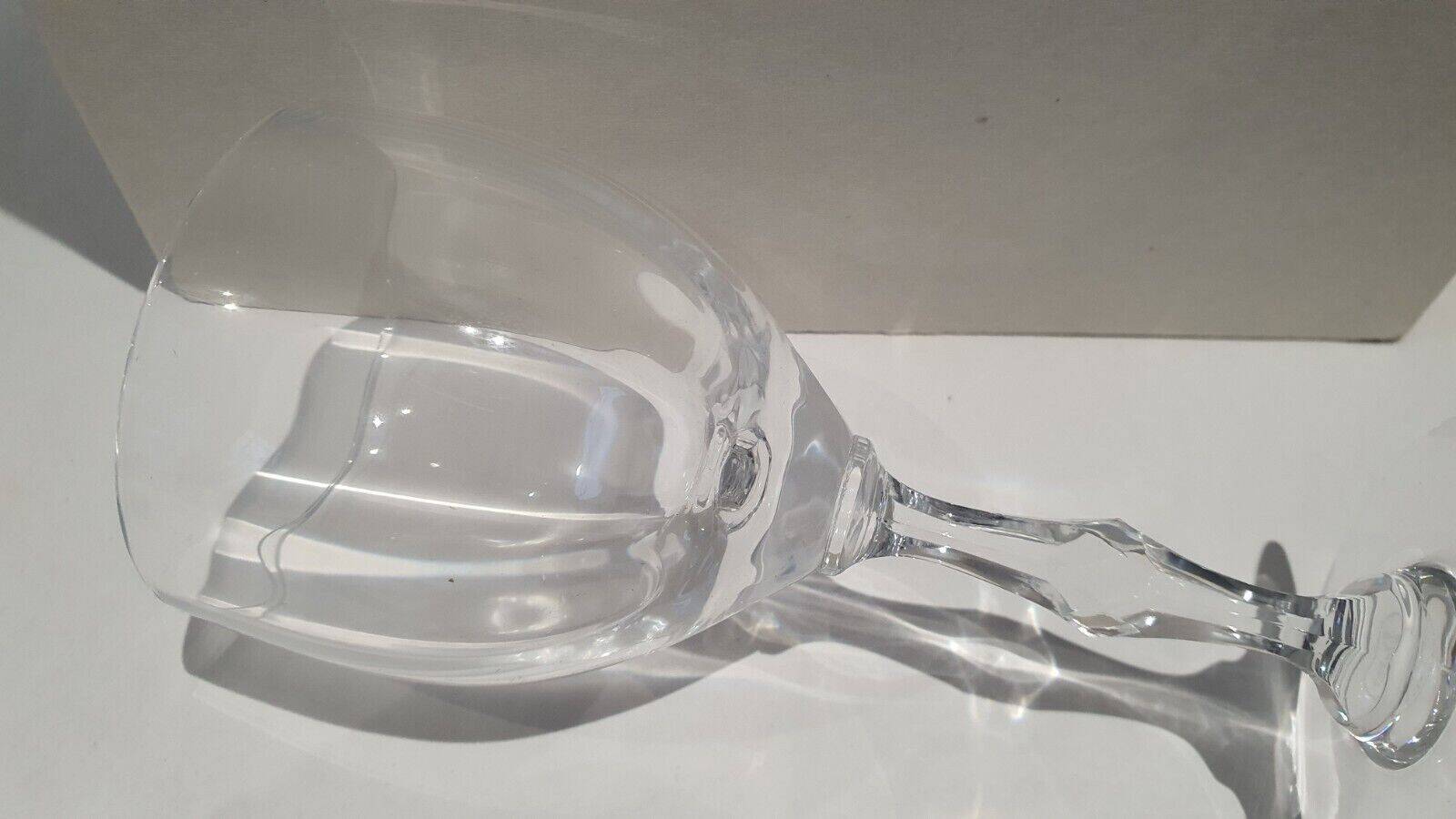 Set of 6 Faceted Balloon Glasses with Engraved St Louis Crystal Cut Feet