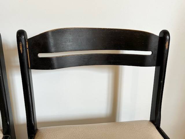 Paire de chaises noires + simili blanc