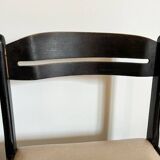 Paire de chaises noires + simili blanc