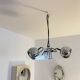 Vintage Chrome & Acrylic Pendant Lamp in the Style of Gino Sarfatti , 1970s