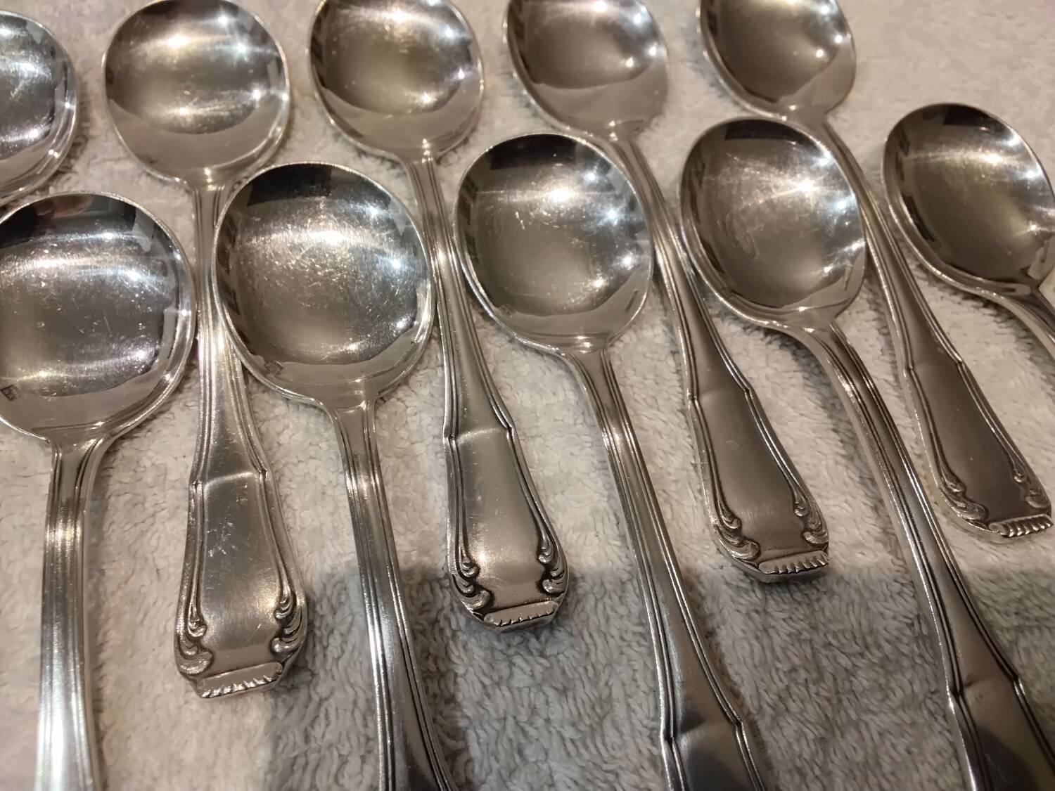 12 silver-plated ice cream scoops, goldsmith Boulenger Regence Berry