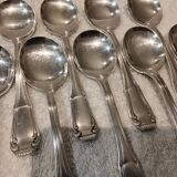 12 silver-plated ice cream scoops, goldsmith Boulenger Regence Berry