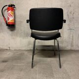 Vintage Retro Design Black Faux Leather Armchair
