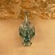 Old Empty Pocket Green & Transparent Crystal Cup Vintage #B087