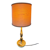 Wooden candle holder transformed into a lamp