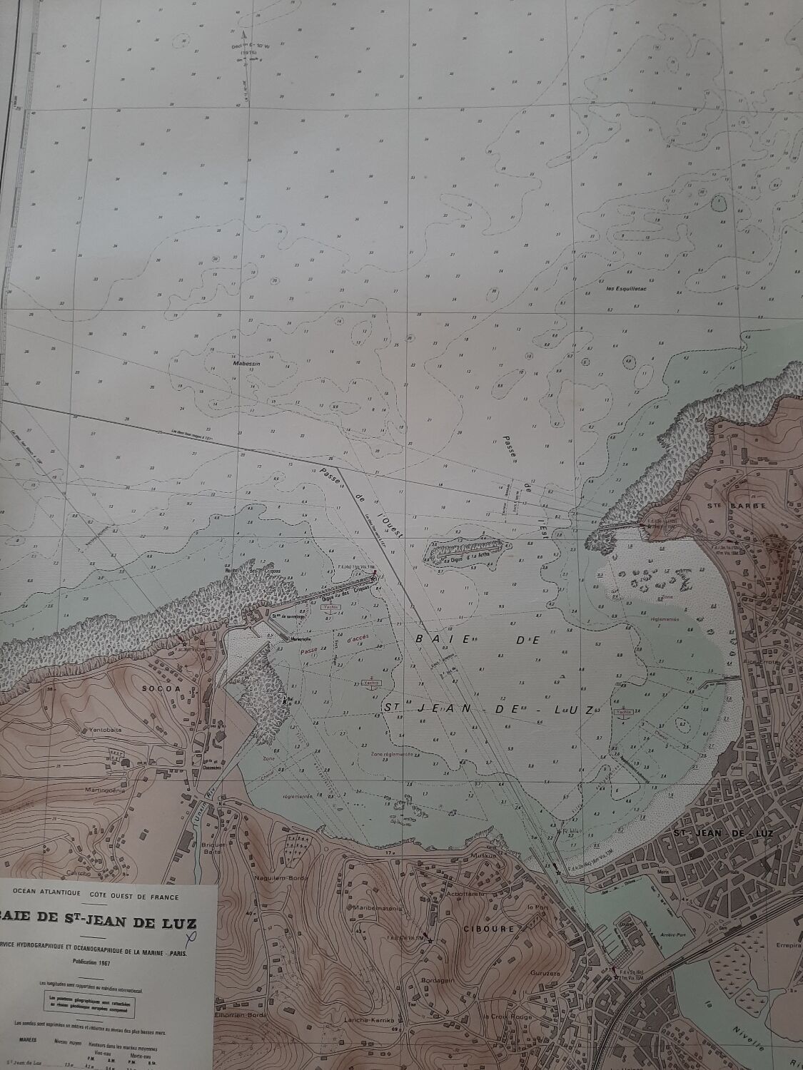 Nautical chart of the Bay of Saint Jean de luz