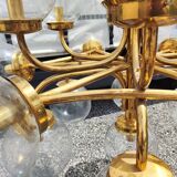 Extra Large Brass Chandelier: Mid-Century Italian 19-Bulb Pendant Light