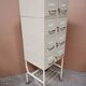 Vintage storage unit, 8 lockers, industrial design in metal