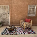 Tapis Berbère Boucherouite coloré - 102 x 239 cm
