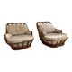 Paire de Fauteuils en rotin Roche Bobois