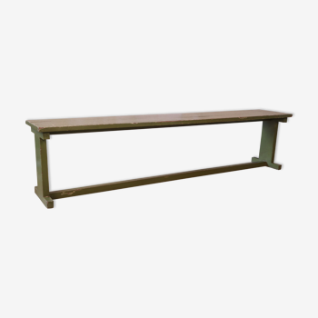 Ancien banc en teck birman patine verte d'origine