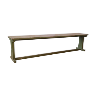 Old original Burmese teak teak bench with green patina