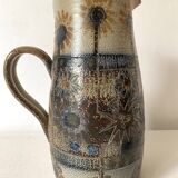 Grand pichet en grès émaillé  J.C Courjault Kéraluc signé 31 cm  , années 70
