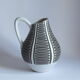 Black and white ceramic pitcher vase "Haiger" by Liesel Spornhauer for Schlossberg, Germany 1950s.