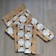 5 napkins 49x49 cm beige with geometric pattern, vintage