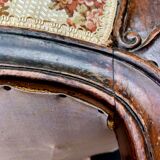 Shepherdess armchair in rosewood fleuron shell Napoleon III