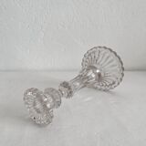 Antique baluster-shaped molded glass candlestick holder