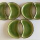 Set de 6 assiettes de terre vernissée verte Etienne Noël à Dieulefit 1950