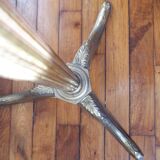 Turning brass coat rack