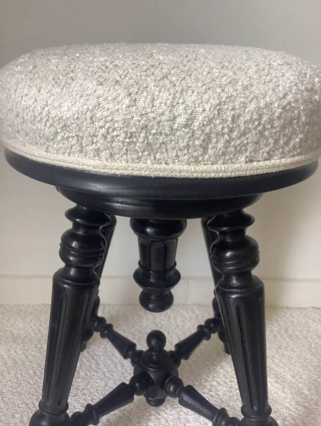Reupholstered piano stool