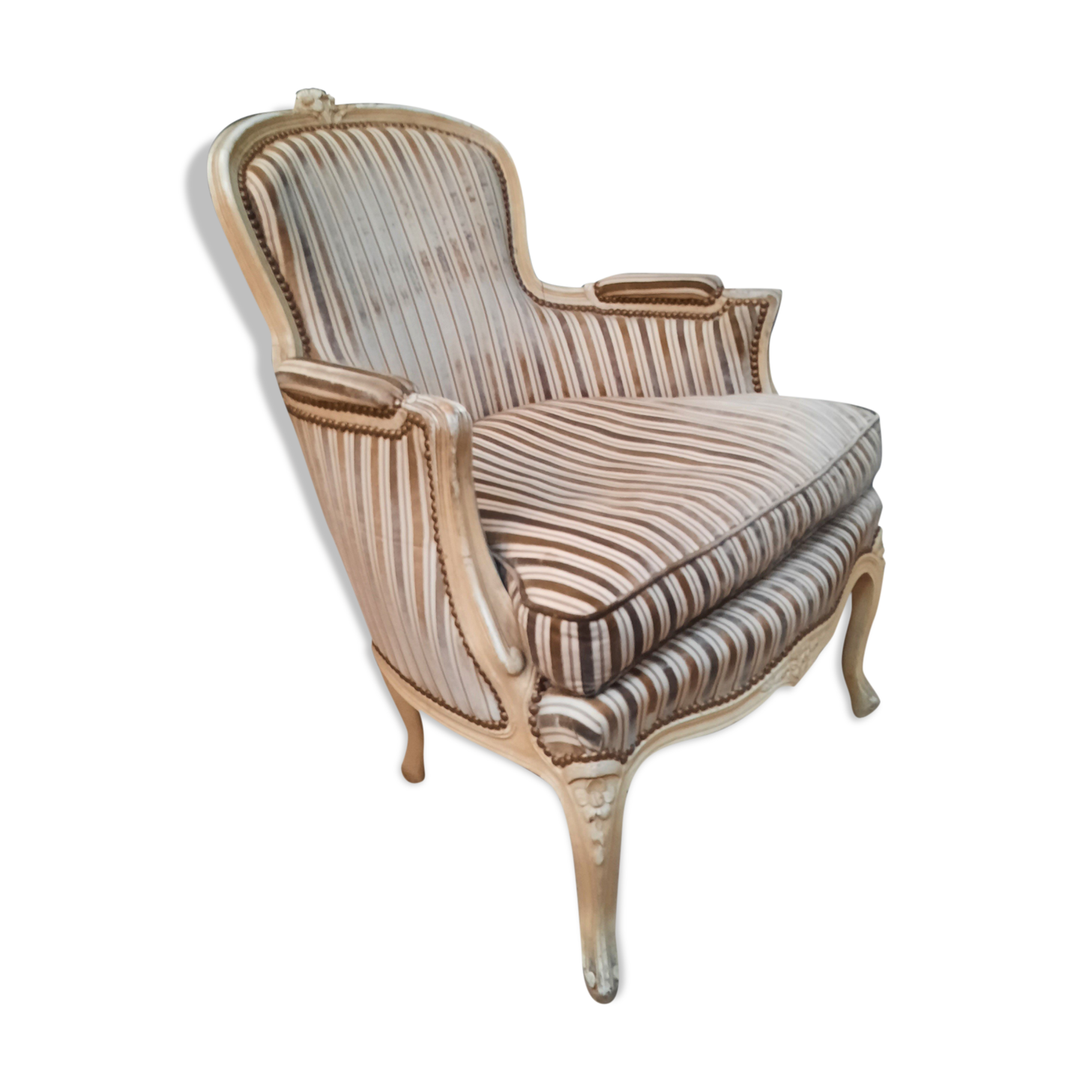 Bergere dd style Louis XV lacquered white