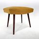 Mid-Century Stool with New Upholstery, Czechoslovakia, 1970's