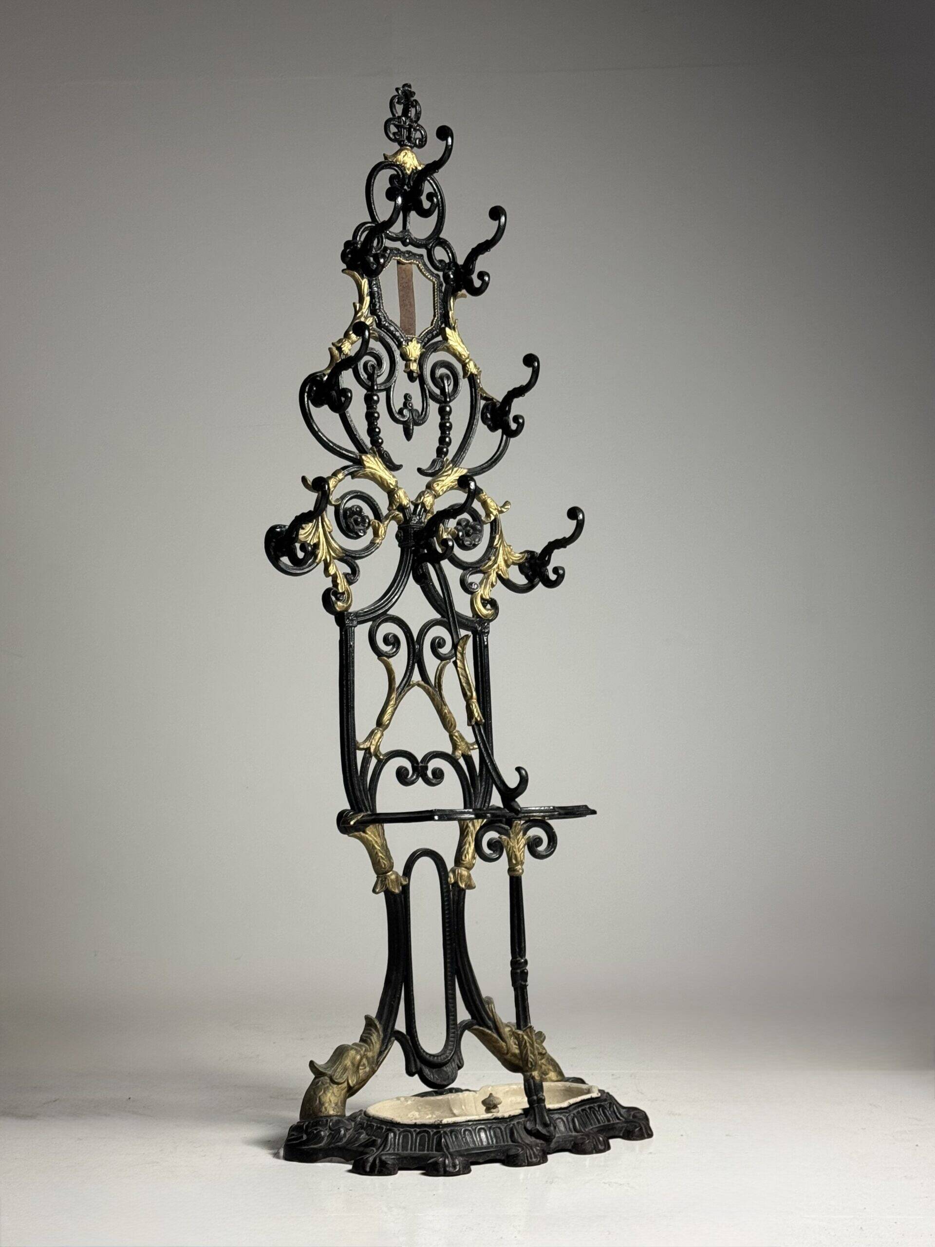 19th century cast iron coat rack
