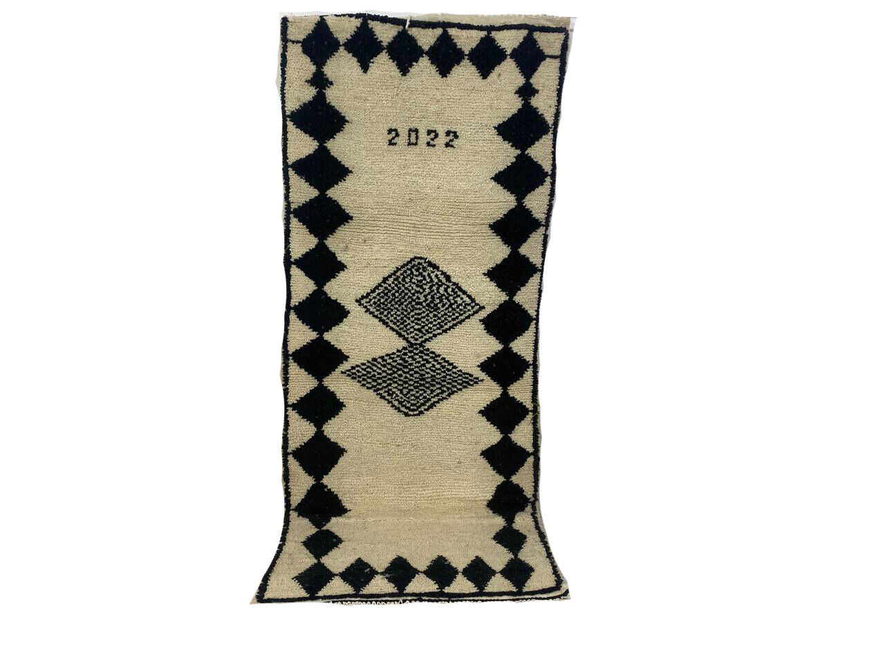 Handmade Moroccan Berber carpet 231 X 95 CM