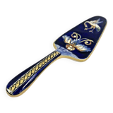 Antique Gien Renaissance cake shovel, blue background, 1941/1950
